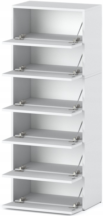 Szafka Na Buty Biała 150 CM Wysoka Modułowa Bez Siedziska Loft Regał