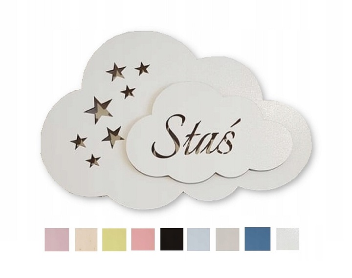Lampka nocna LED CHMURKA -Gwiazdki z imieniem
