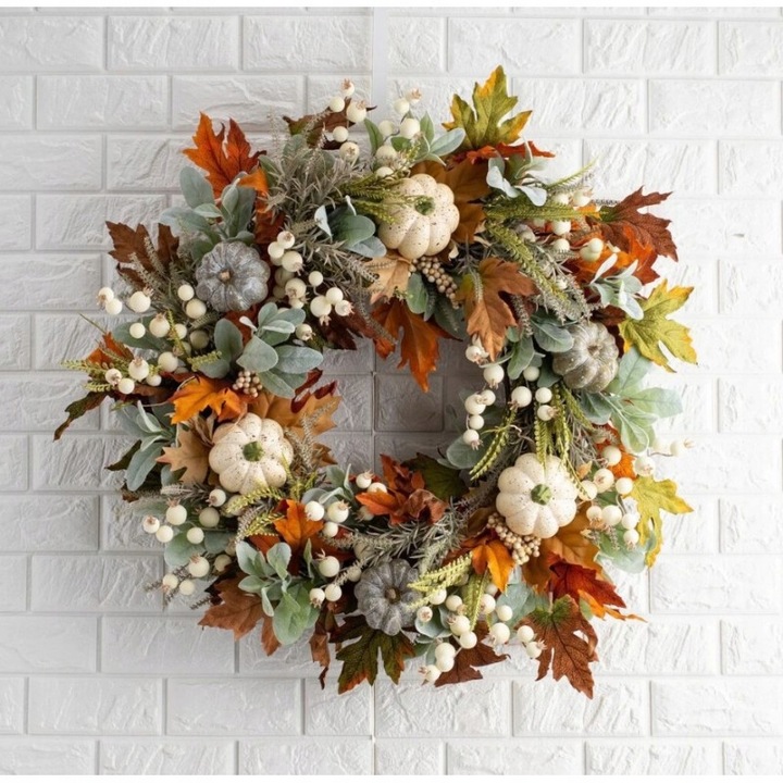 WIENIEC WIANEK GIRLANDA NA DZWI DEKORACYJNY JESIENNY STROIK DYNIE DOM