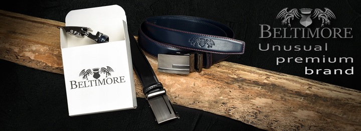 Pasek męski skórzany premium szeroki 4cm klasyczny czarny Beltimore