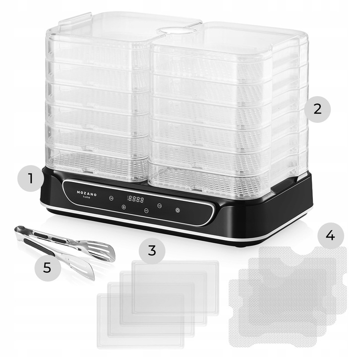 DUŻA SUSZARKA DO GRZYBÓW OWOCÓW WARZYW ZIÓŁ 6 SIT MOCNA 550W ZESTAW