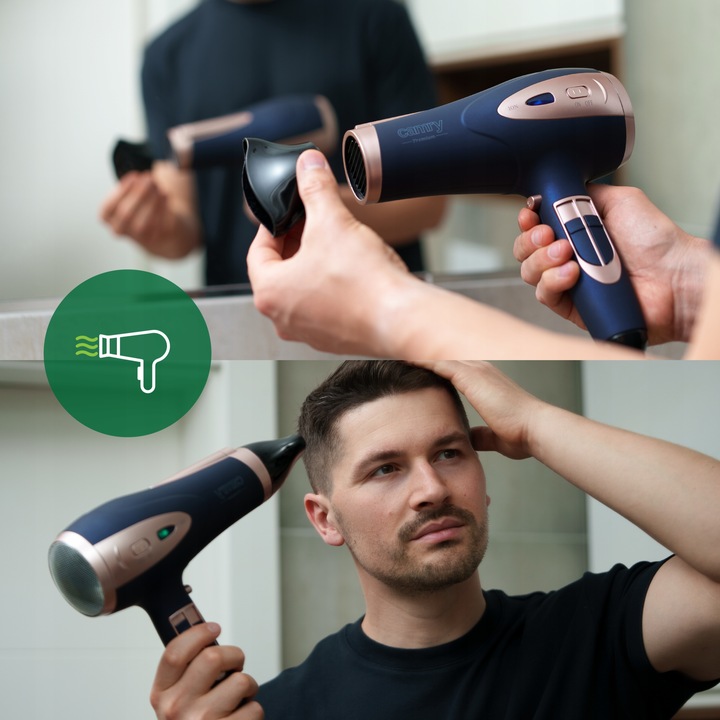 Suszarka do włosów 2400W Z JONIZACJĄ Zimny nawiew + Koncentrator i Dyfuzor