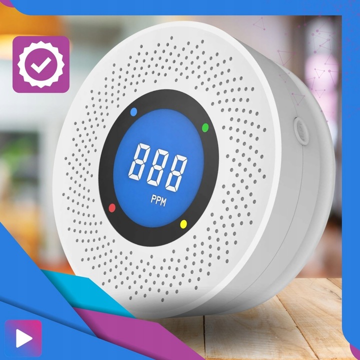 Czujnik Czadu Gazu Tlenku Węgla Z Wyświetlaczem LCD Czujka Sensor