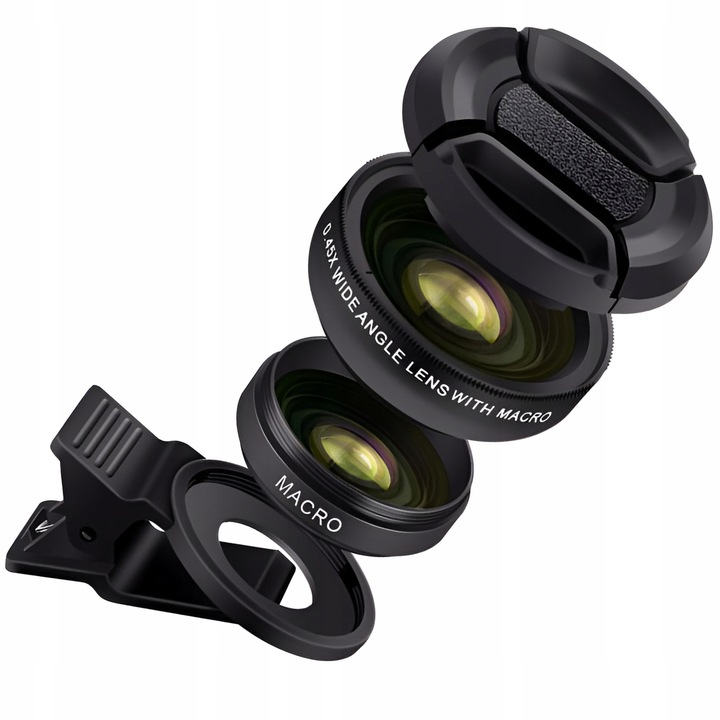 OBIEKTYW 2w1 MACRO + SZEROKOKĄTNY DO TELEFONU