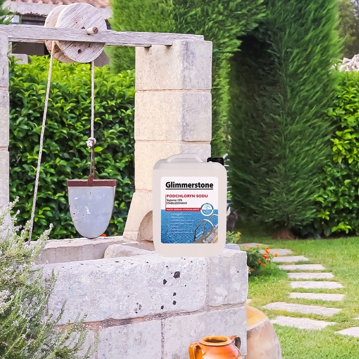 Podchloryn Sodu 15% Stabilizowany Chlor Płynny do Basenu i Studni 5L