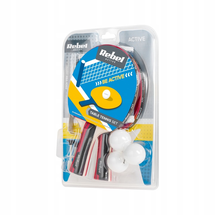 Zestaw rakietek do tenisa stołowego ping ponga z siatką REBEL ACTIVE