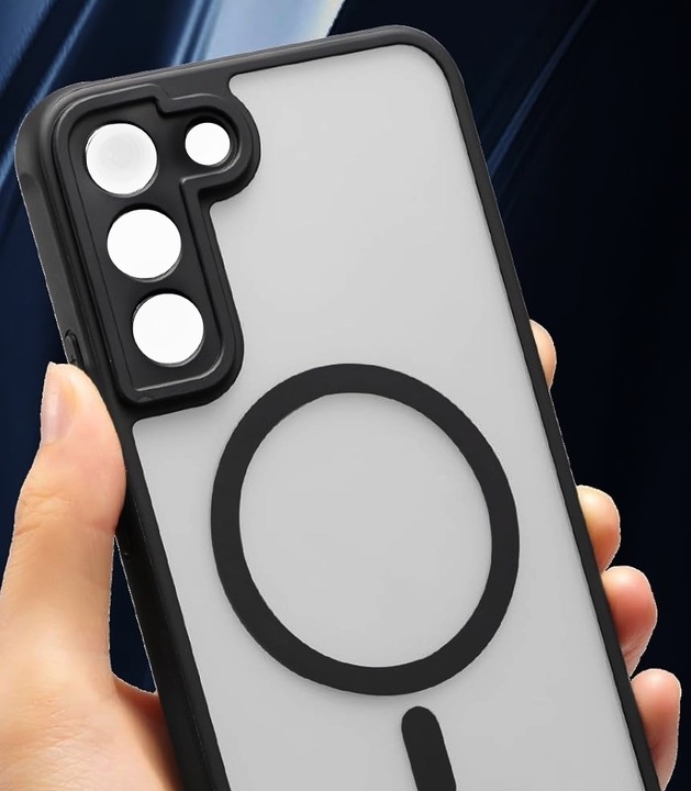 Etui do SAMSUNG S22 5G do MagSafe CZARNY MAT + SZKŁO HARTOWANE