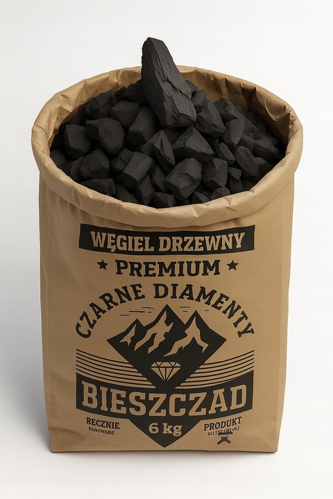 Węgiel Drzewny do Grilla 12 kg Bieszczad Czarne Diamenty Premium do