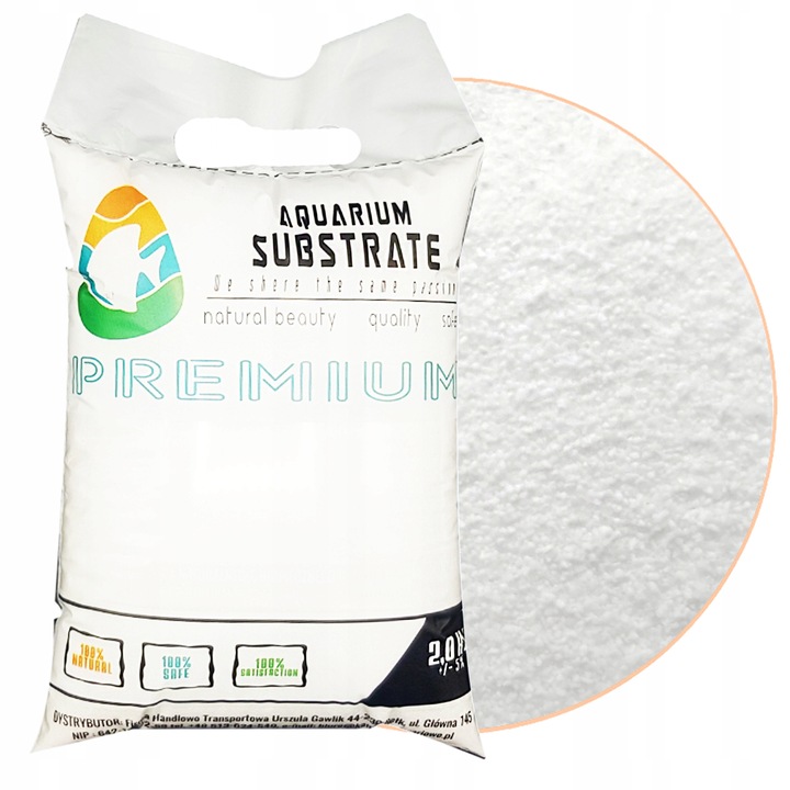 Biały, śnieżnobiały piasek do akwarium PREMIUM