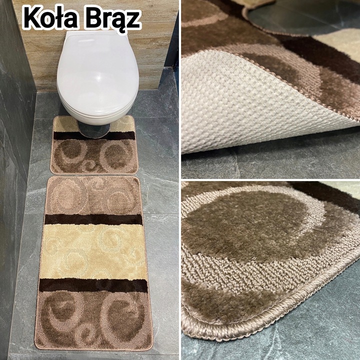 Komplet 2-częściowy dywanik łazienkowy podgumowany szybkoschnący mix wzorów