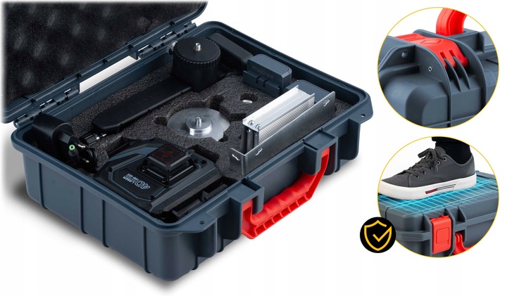 POZIOMICA LASEROWA LASER KRZYŻOWY + STATYW 4D SAMOPOZIOMUJĄCY 40m