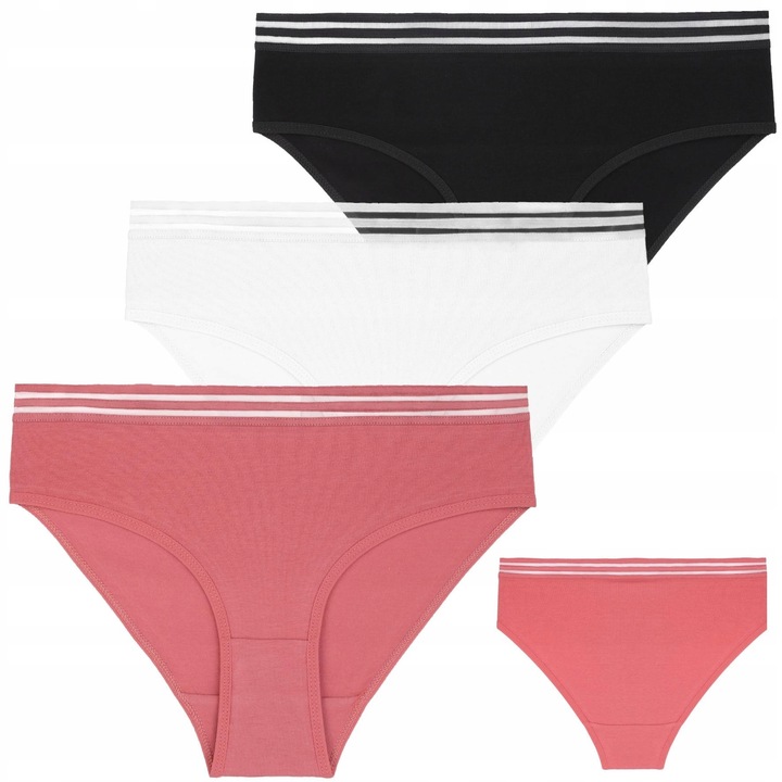 3x Majtki Damskie Figi Bikini Bawełniane Klasyczne Zestaw Komplet MORAJ M