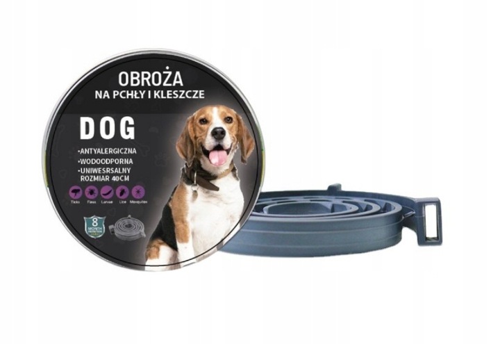 OBROŻA NA PASOŻYTY DLA PSA DO 8KG 40CM 8 MIESIĘCY DZIAŁANIA