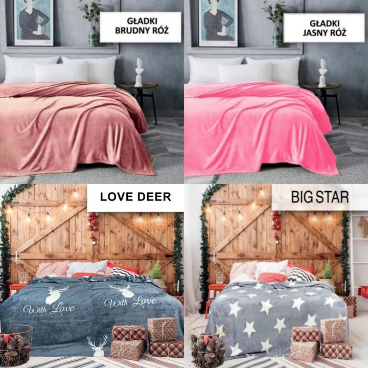 GRUBY CIEPŁY MIĘKKI KOC NA ŁÓŻKO 160x200 NARZUTA PLED SOFT RÓŻNE KOLORY