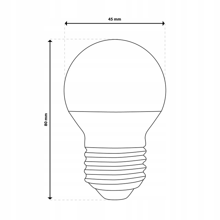 6x Żarówka LED E27 MAŁA KULKA 8W = 80W 4000K Neutralna LUMILED NIE