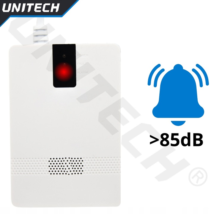 CZUJNIK GAZU ZIEMNEGO LPG METANU GAZÓW PALNYCH PPM ALARM ŚWIETLNY