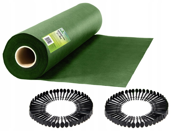 AGROWŁÓKNINA AGROTKANINA UV NA CHWASTY 1,6x100m + 100 SZPILEK