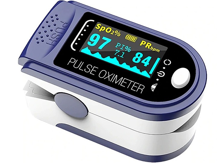 PULSOKSYMETR WRAZ Z BATERIAMI PULSOMETR PULSOKSYMETR NA PALEC
