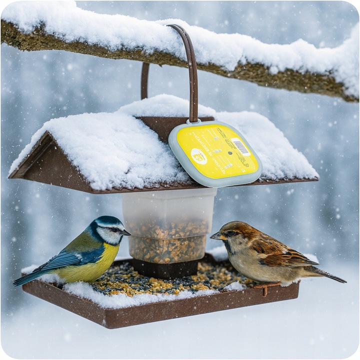 KARMNIK DLA PTAKÓW DUŻY MOCNY DOMEK BUDKA NA KARMĘ POKARM ZIARNO