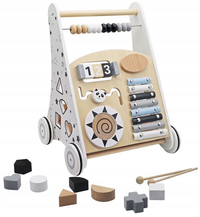 DREWNIANY CHODZIK PCHACZ JEŹDZIK SORTER MONTESSORI NAUKA EDUKACYJNY