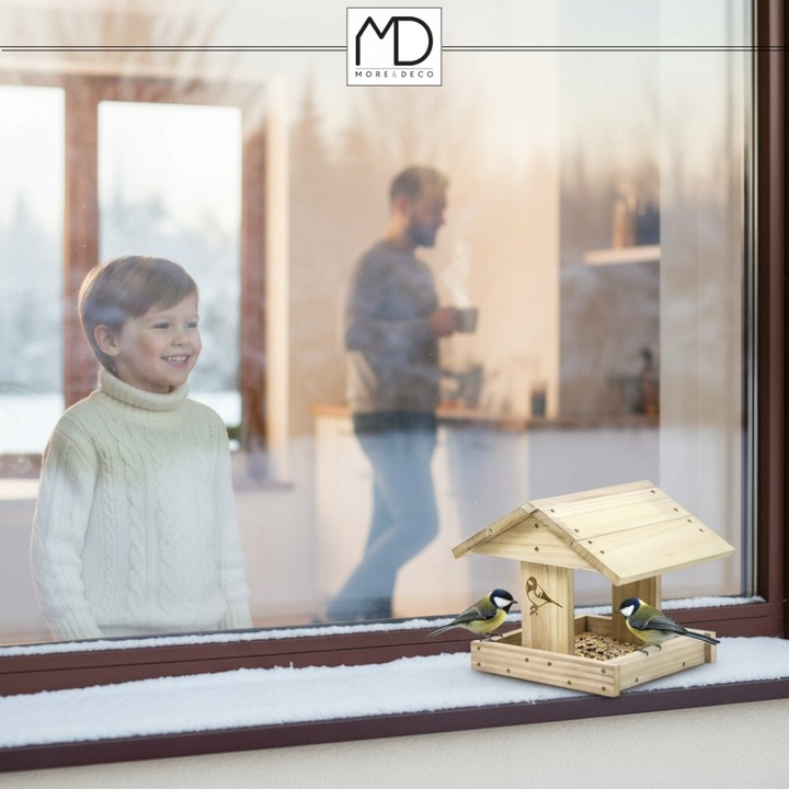 Karmnik dla ptaków domek budka DIY eko drewno ogrodowy solidny na zimę