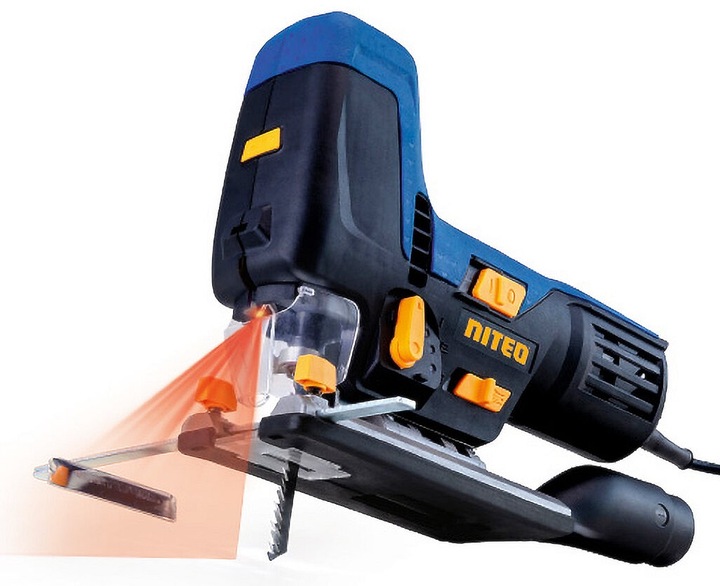 Wyrzynarka wahadłowa 800 W z laserem i oświetleniem LED + brzeszczoty