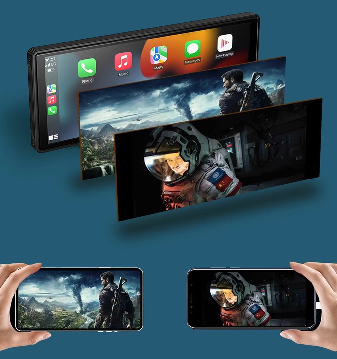 STACJA MULTIMEDIALNA MONITOR RADIO SAMOCHODOWE ANDROID AUTO CARPLAY