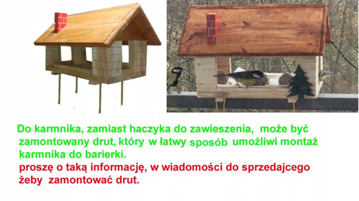 Karmnik Dla Ptaków ozdobaMocny STOJĄCY DREWNIANY WISZĄCY wystąrczająco