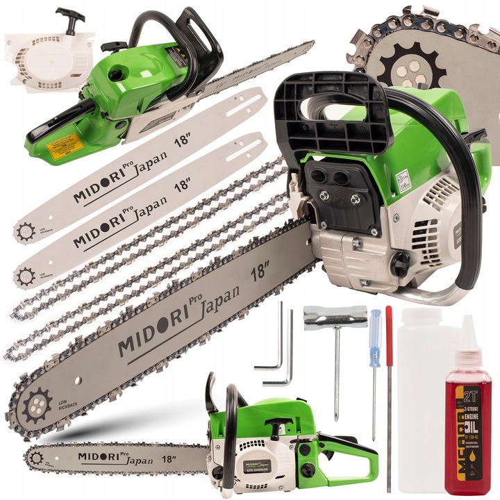 PIŁA SPALINOWA PILARKA DO DREWNA ŁAŃCUCHOWA 6.2KM +2 PROWAD +OLEJ +2x