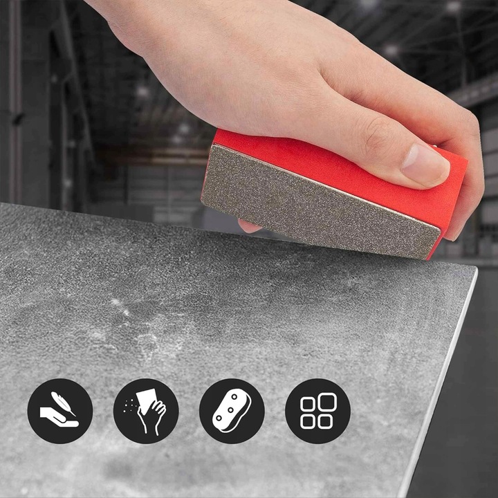 4 SZT DIAMENTOWA KOSTKA DO SZLIFOWANIA GRESU PŁYTEK 60# 100# 200# 400#