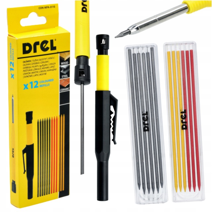 OŁÓWEK AUTOMATYCZNY Z TEMPERÓWKĄ + 12 KOLOROWYCH WKŁADÓW RYSIK