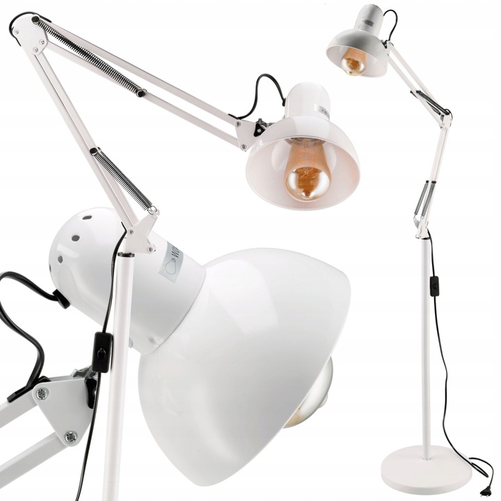 Lampka Lampa Podłogowa Stojaca LED 1xE27 185CM Stabilna + Regulacja