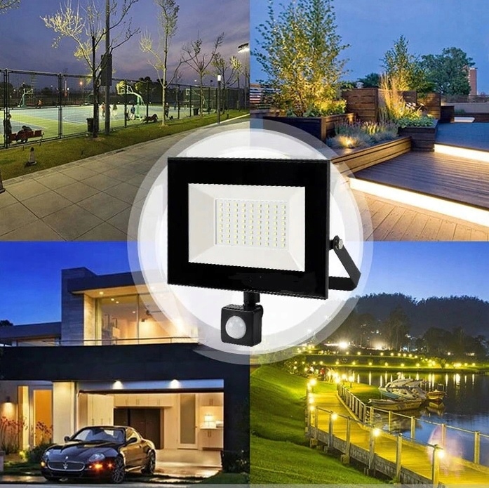 MOCNA LAMPA LED Z CZUJNIKIEM RUCHU I ZMIERZCHU 50W ZEWNĘTRZNA NAD