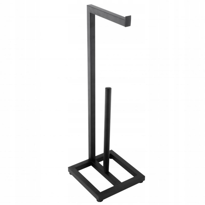 Stojak uchwyt na papier toaletowy do WC toalety czarny wieszak loft