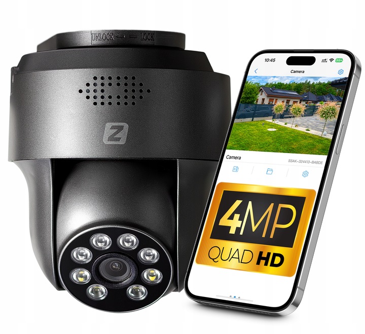 ZEWNĘTRZNA KAMERA OBROTOWA IP IKPW430CMV2 4MPx 4MP WiFi 4xZOOM SZARA