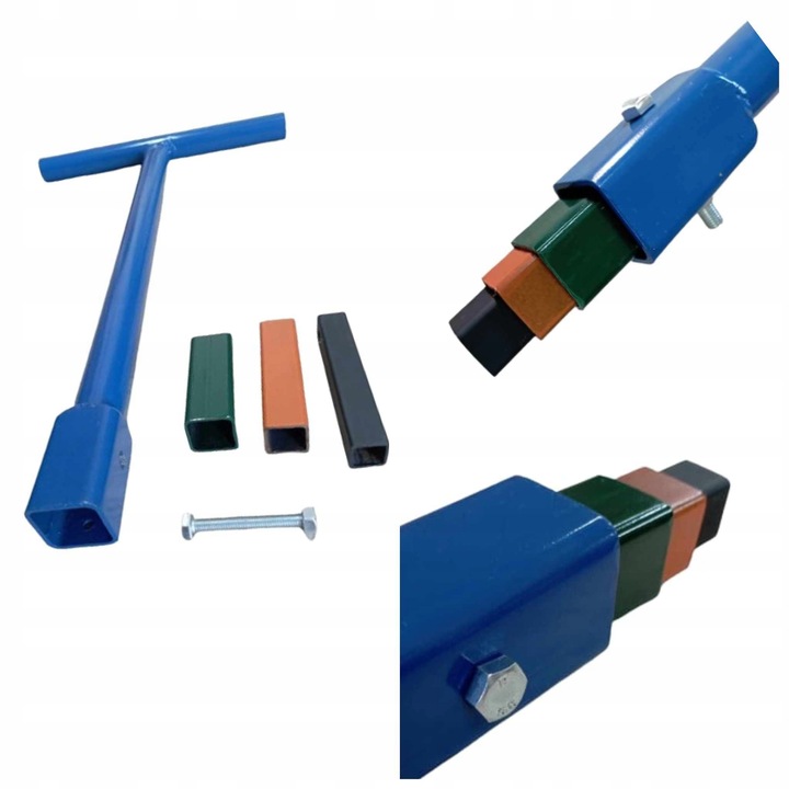 Klucz 4w1 do hydrantu, zasuwy, nawiertki i przyłącza wodociągowego