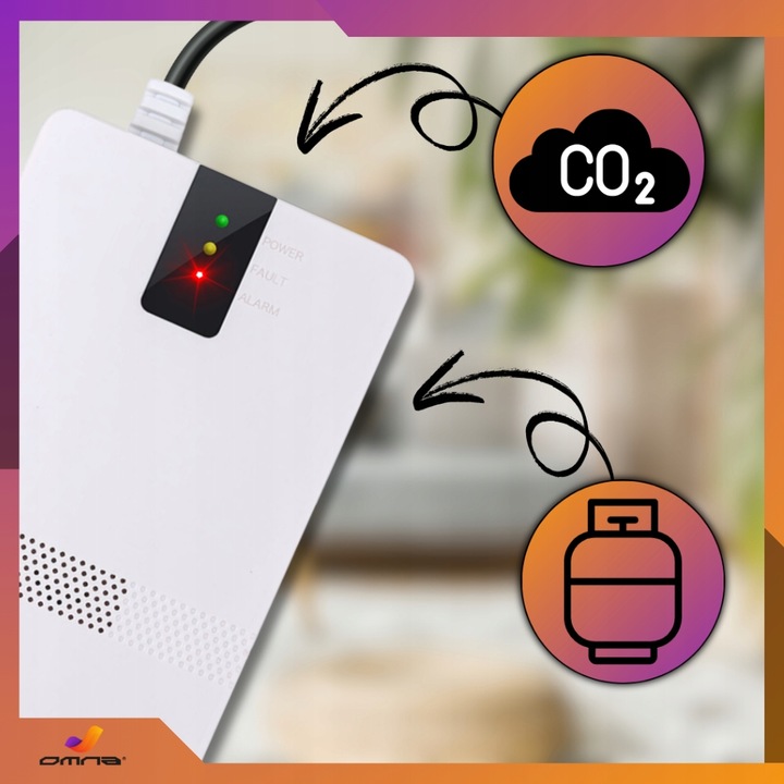 Czujnik gazu ziemnego LNG metan detektor 230V, ochrona bezpieczeństwo