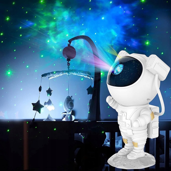 PROJEKTOR GWIAZD LAMPKA NOCNA RZUTNIK DLA DZIECI LED LASEROWY ASTRONAUTA