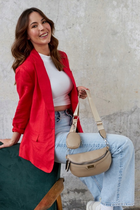 Nerka damska saszetka torebka na ramię klatkę piersiową miejska z etui