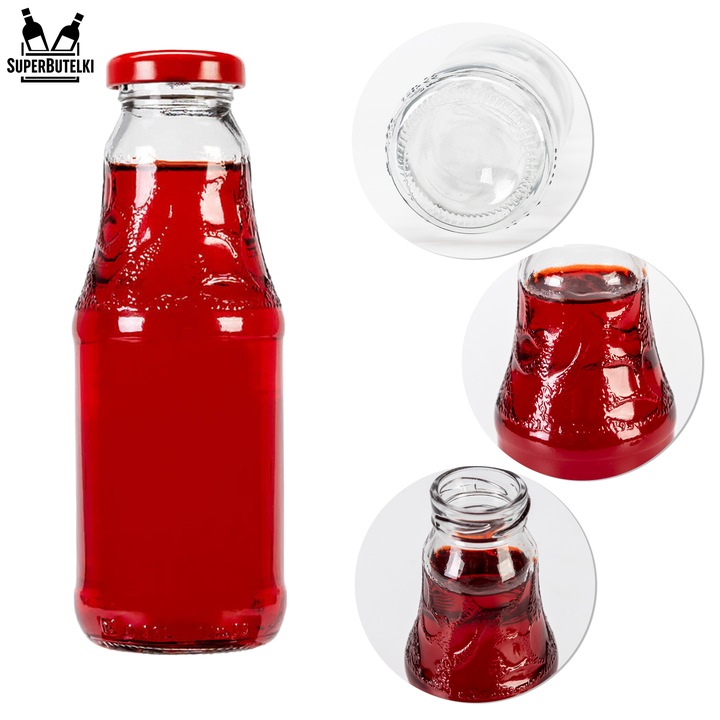 10x BUTELKA SZKLANA SOCZEK 330ml Z ZAKRĘTKĄ NA SOK BUTELKI NA SOKI + GRATIS