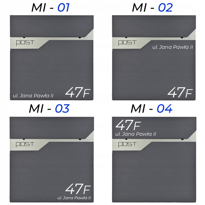 SKRZYNKA NA LISTY POCZTOWA Z ADRESEM NAPISEM NUMEREM DOMU ANTRACYT