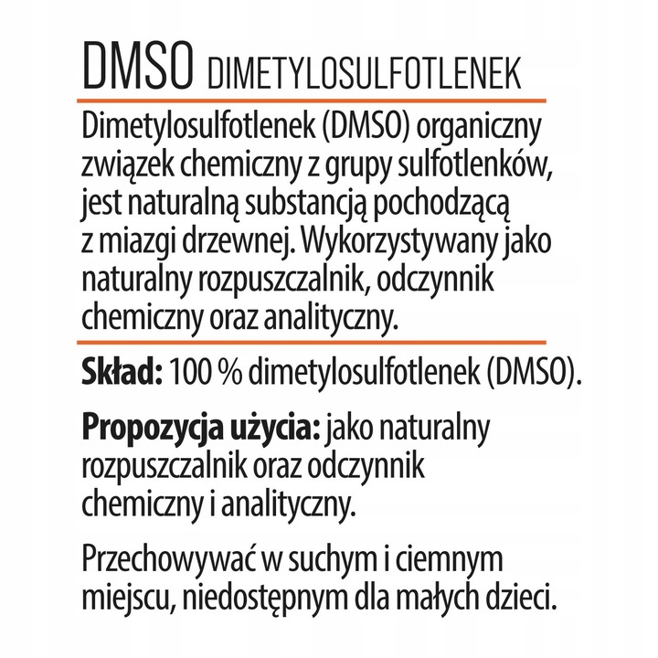 DMSO Dimetylosulfotlenek 99,99% Bardzo Wysoka Czytość CZDA 1000ml