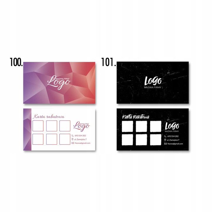 KREATOR Karty rabatowe karty stałego klienta120szt