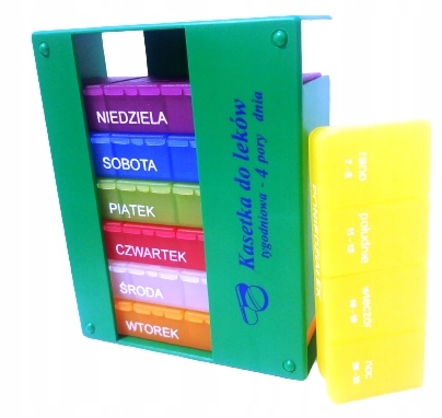 PUDEŁKO NA LEKI TABLETKI LEKARSTWA 7 DNI 4 PORY