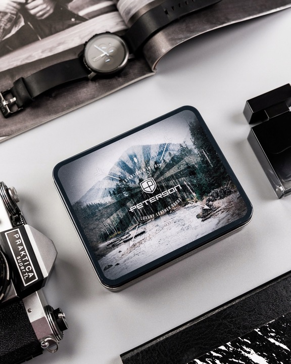 PETERSON modny portfel skórzany męski nubuk RFID