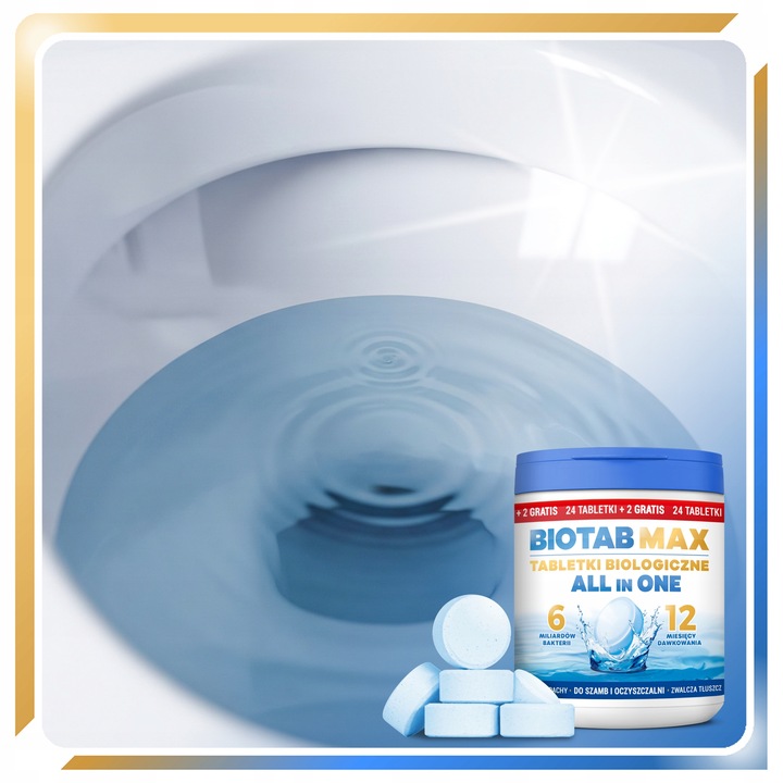 Bakterie do szamba Tabletki na Rok + Tłuszcze All in One Tabletki do