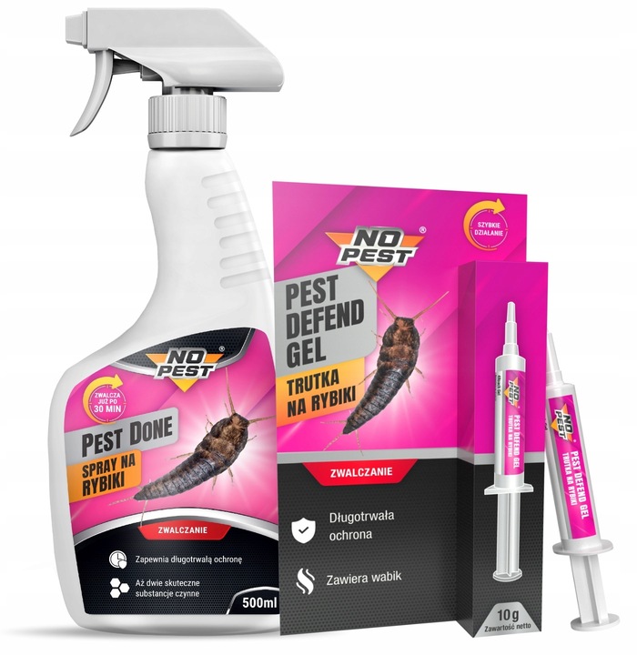 ŚRODEK PŁYN SPRAY + TRUTKA PREPARAT ŻEL NA RYBIKI SREBRZYKI DO