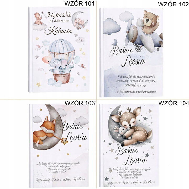 Bajki dla dzieci prezent na Roczek Chrzest Urodziny Imię dziecka