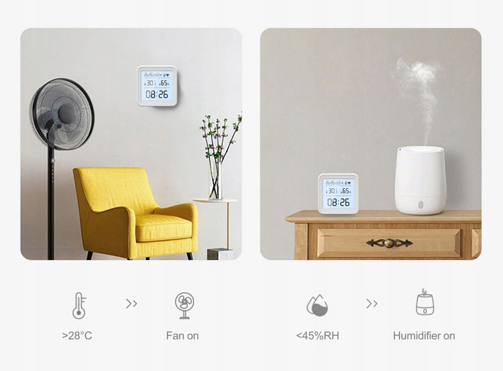 CZUJNIK TEMPERATURY I WILGOTNOŚCI TERMO-HIGRO TUYA SMART LIFE WIFI