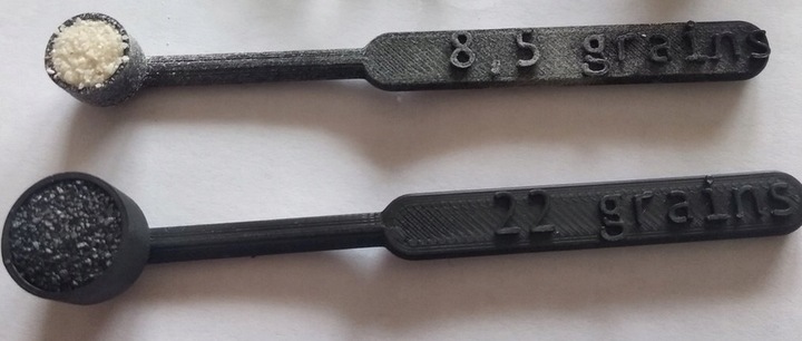 Zestaw 6 miarek do prochu 8,5 12 15 18 20 22Grains